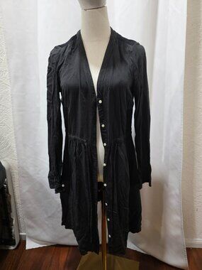 Long sleeve button down black and grey dress